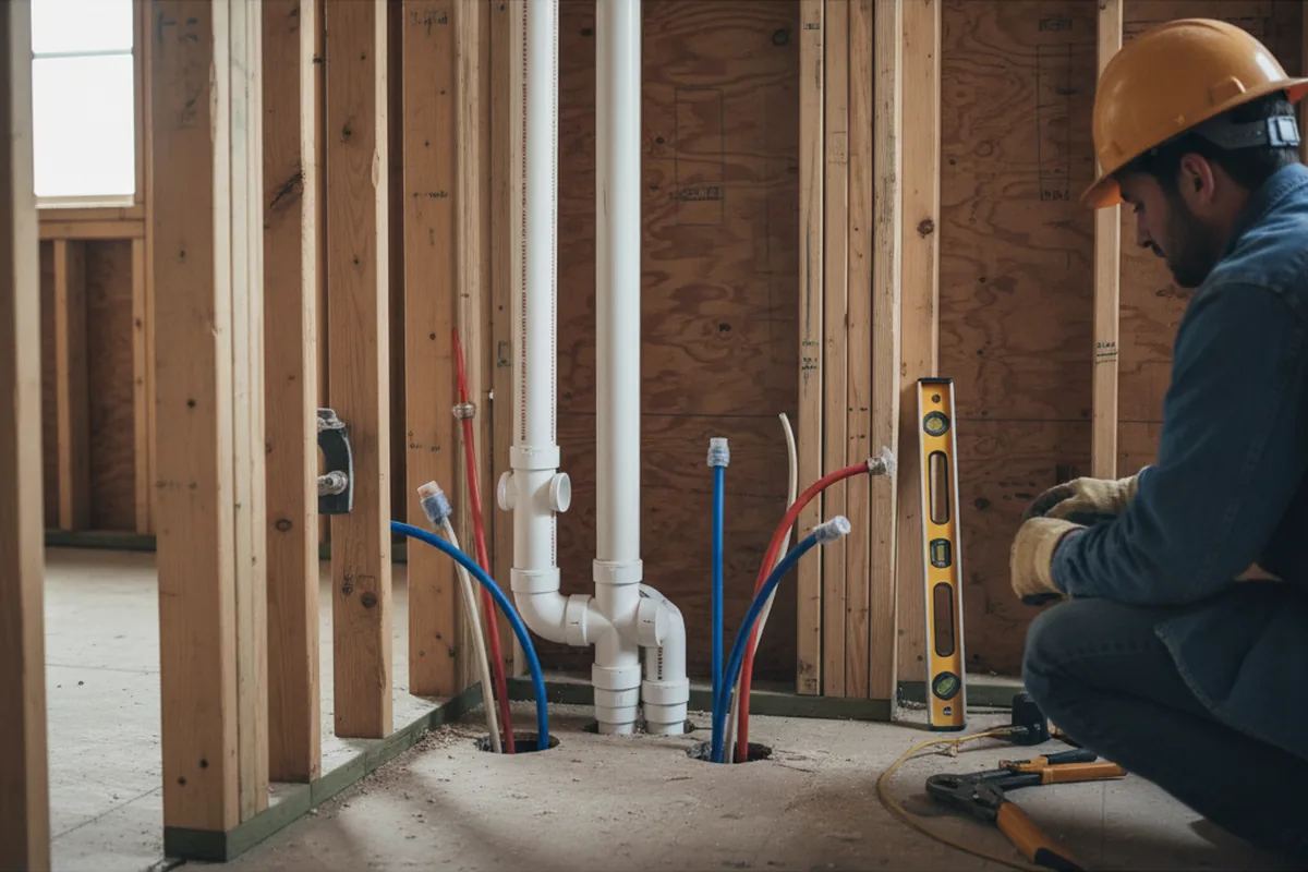Drain and supply rough-in during Garbage Disposal Repair in Altavista